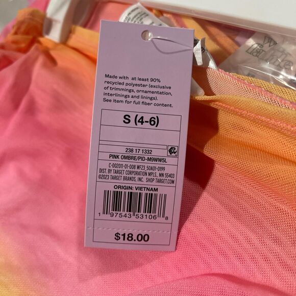 Wild Fable Small Pink & Yellow Tie-Dye Ruched Cover-Up Mini Skirt - Picture 5 of 5